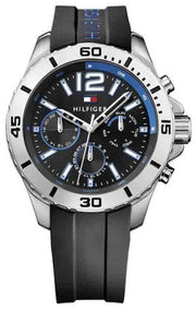  Shop Authentic Tommy Hilfiger Sport Multifunction Black Dial Black Rubber Strap Watch for Men - 1791143 - Luxxuri