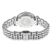  Shop Authentic Emporio Armani Gianni T Bar White Crystal Pave Dial Silver Stainless Steel Strap Watch For Women - AR1925 - Luxxuri