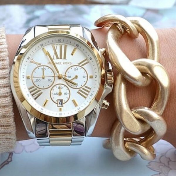  Shop Authentic Michael Kors Bradshaw Silver Dial Two Tone Steel Strap Watch for Women - MK5627 - Luxxuri