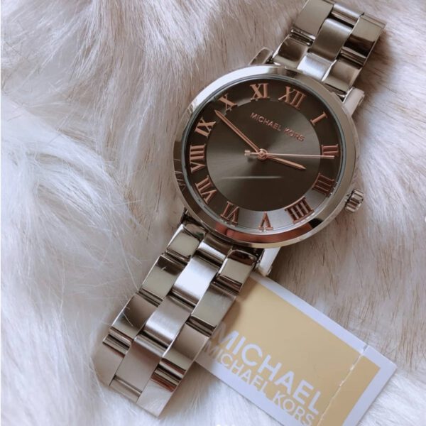  Shop Authentic Michael Kors Norie Grey Dial Silver Stainless Steel Strap Watch for Women - MK3559 - Luxxuri