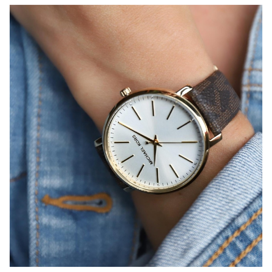  Shop Authentic Michael Kors Pyper Quartz Silver Dial Brown Leather Strap Watch For Women - MK2857 - Luxxuri