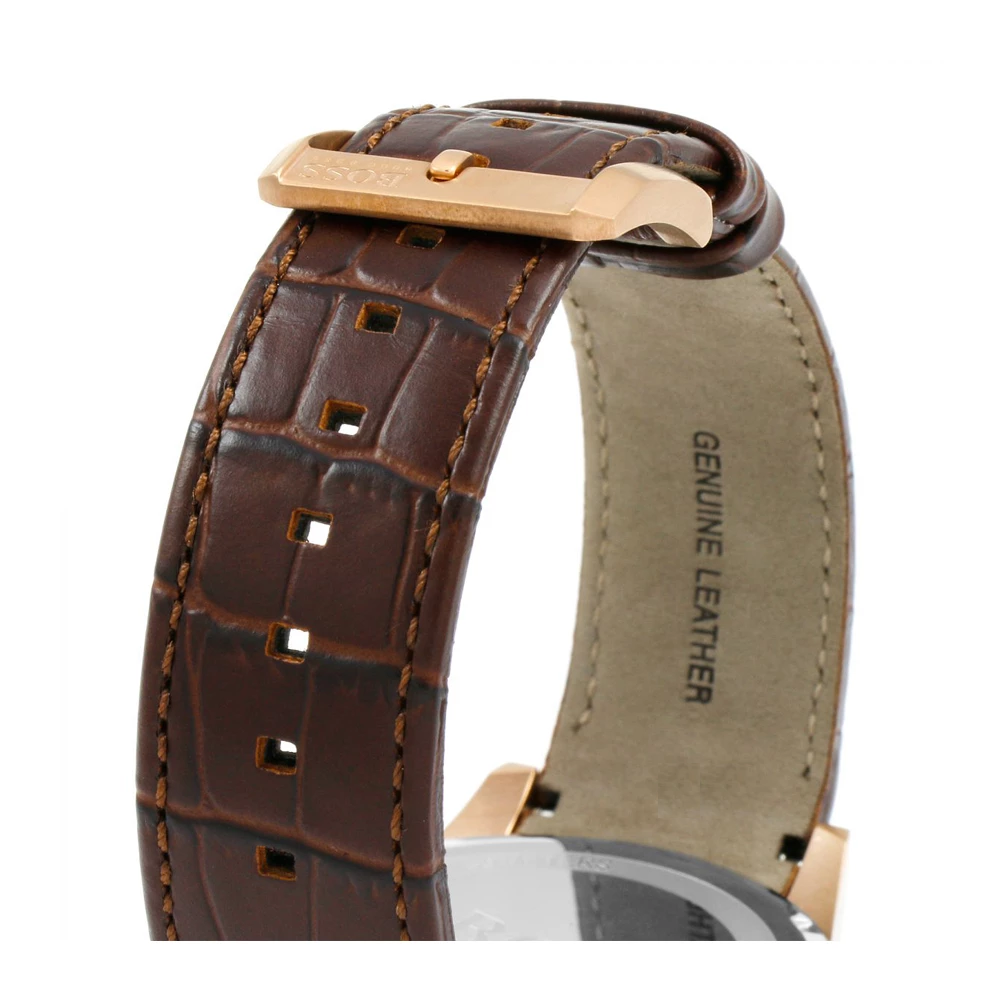  Shop Authentic Hugo Boss Rafale Chronograph Brown Dial Brown Leather Strap Watch For Men - 1513392 - Luxxuri