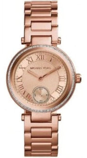  Shop Authentic Michael Kors Skylar Quartz Rose Gold Dial Rose Gold Steel Strap Watch For Women - MK5971 - Luxxuri