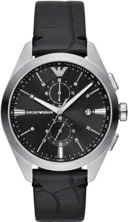  Shop Authentic Emporio Armani Claudio Chronograph Black Dial Black Leather Strap Watch For Men - AR11542 - Luxxuri