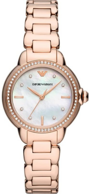  Shop Authentic Emporio Armani Aira Three Hand Mother of Pearl Dial Rose Gold Steel Strap Watch For Women - AR11523 - Luxxuri
