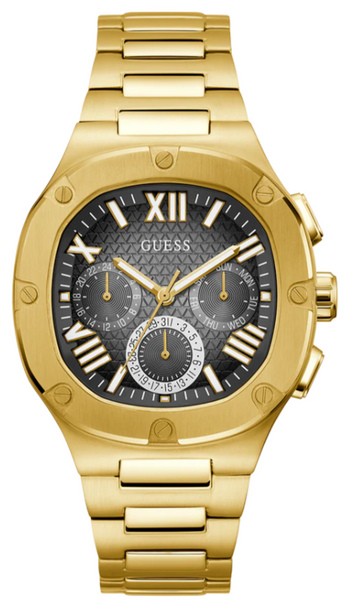  Shop Authentic Guess Headliner Multifunction Black Dial Gold Steel Strap Watch For Men - GW0572G2 - Luxxuri