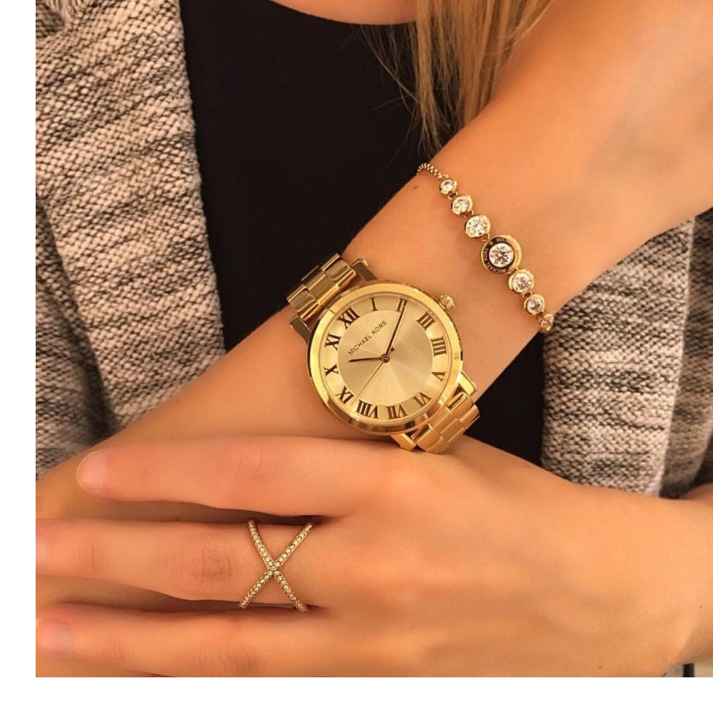  Shop Authentic Michael Kors Norie Gold Dial Gold Steel Strap Watch for Women - MK3560 - Luxxuri