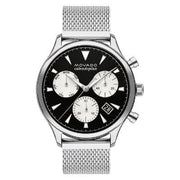  Shop Authentic Movado Heritage Calendoplan Chronograph Black Dial Silver Mesh Strap Watch for Men - 3650097 - Luxxuri