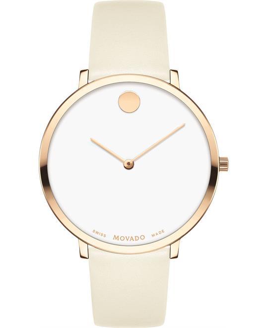  Shop Authentic Movado Museum 70th Anniversary Special Edition White Dial White Leather Strap Watch For Women - 0607139 - Luxxuri