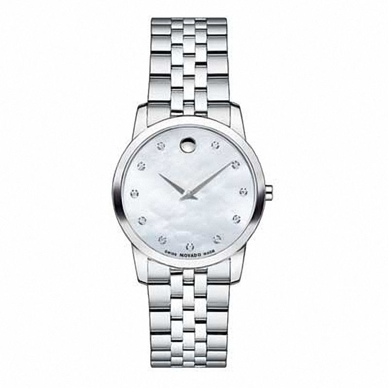  Shop Authentic Movado Museum Classic Mother of Pearl Dial Silver Steel Strap Watch For Women - 0606612 - Luxxuri