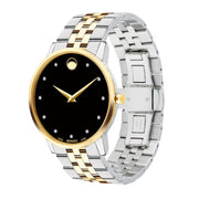 Shop Authentic Movado Museum Classic Diamonds Black Dial Two Tone Steel Strap Watch For Men - 0606879 - Luxxuri