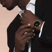  Shop Authentic Movado Museum Black Dial Black Leather Strap Watch For Men - 606876 - Luxxuri