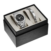  Shop Authentic Bulova Diamond Accent Black Dial Silver Steel Strap Watch for Men - 96K106 - Luxxuri