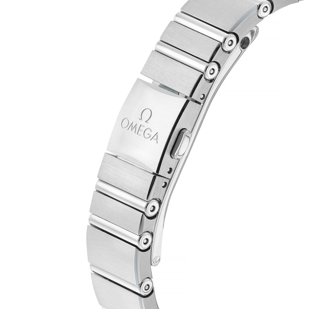  Shop Authentic Omega Constellation Manhattan Quartz Diamonds Blue Dial Silver Steel Strap Watch for Women - 131.10.25.60.53.001 - Luxxuri