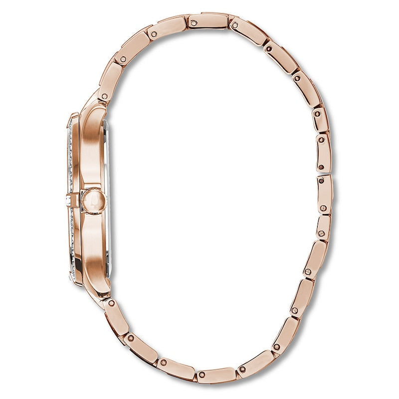  Shop Authentic Bulova Crystal Collection Silver Dial Rose Gold Steel Strap Watch for Women - 98L229 - Luxxuri