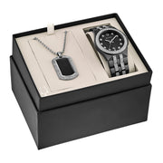  Shop Authentic Bulova Crystal Collection Black Dial Two Tone Steel Strap Watch for Men - 98K101 - Luxxuri