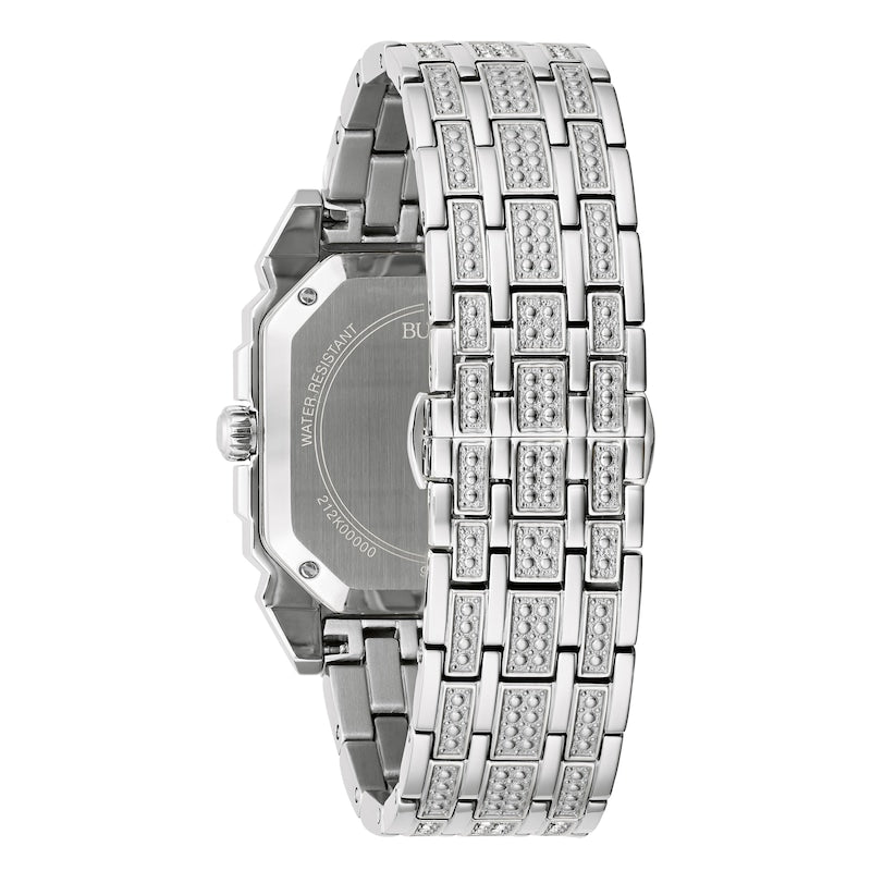  Shop Authentic Bulova Phantom Baguette Crystal Blue Dial Silver Steel Strap Watch for Men - 96A254 - Luxxuri
