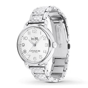 Coach Delancey White Dial Silver Steel Strap Watch for Women - 14502495