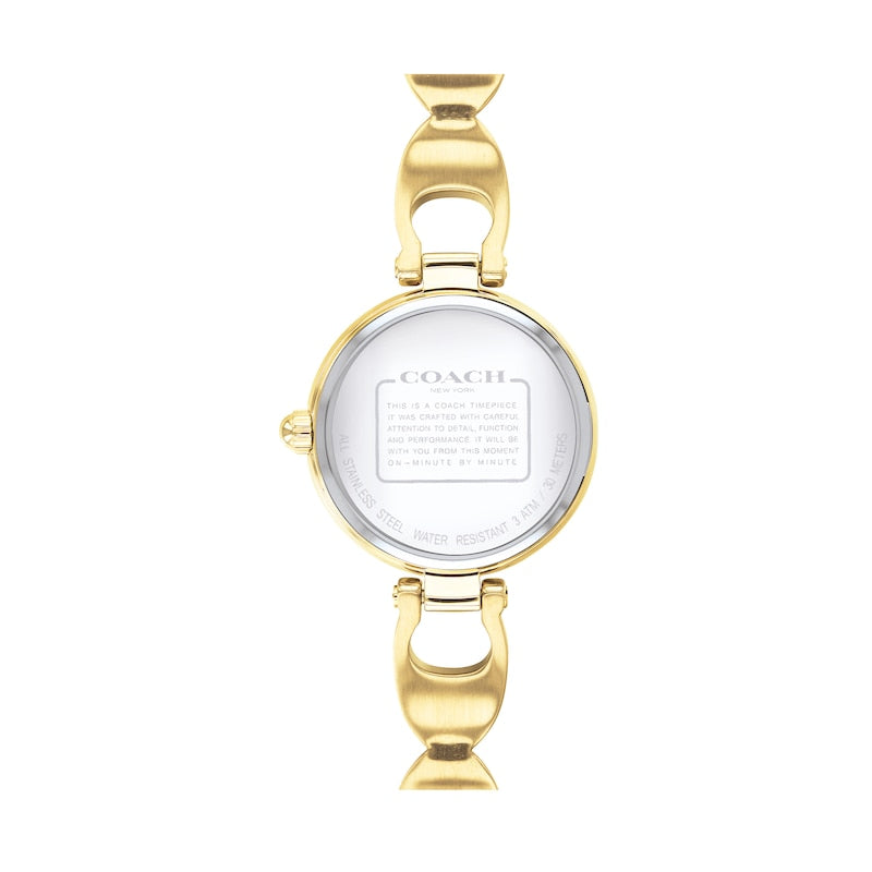 Coach Park Diamonds Gold Dial Gold Steel Strap Watch for Women - 14503171