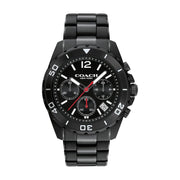 Coach Kent Chronograph Black Dial Black Steel Strap Watch for Men - 14602554