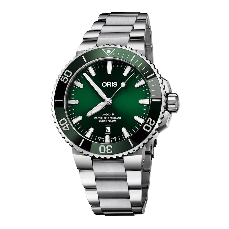  Shop Authentic Oris Aquis Date Green Dial Silver Steel Strap Watch for Men - 0173377304157-0782405PEB - Luxxuri