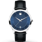  Shop Authentic Movado 1881 Automatic Blue Dial Black Leather Strap Watch For Men - 606874 - Luxxuri