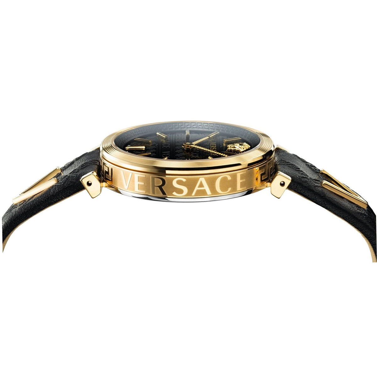 Shop Authentic Versace V-Twist Black Dial Black Leather Strap Watch for Women - VELS00619 - Luxxuri