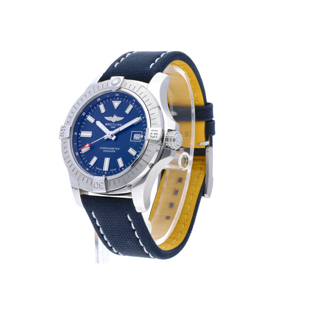  Shop Authentic Breitling Avenger Automatic 43 Blue Dial Blue Nylon Strap Watch for Men - A17318101C1X1 - Luxxuri