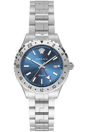  Shop Authentic Versace Hellenyium GMT Blue Dial Silver Steel Strap Watch for Men - V11010015 - Luxxuri