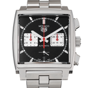  Shop Authentic Tag Heuer Monaco Automatic Chronograph Black Dial Silver Steel Strap Watch for Men - CBL2113.BA0644 - Luxxuri