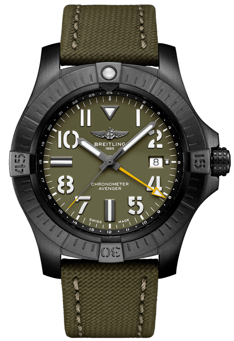  Shop Authentic Breitling Avenger Automatic GMT 45 Night Mission Green Dial Green Nylon Strap Watch for Men - V323952A1L1X1 - Luxxuri