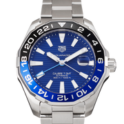  Shop Authentic Tag Heuer Aquaracer GMT Calibre 6 Automatic Blue Dial Silver Steel Strap Watch for Men - WAY201T.BA0927 - Luxxuri