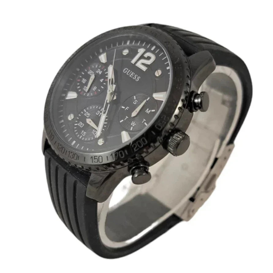  Shop Authentic Guess Marina Chronograph Black Dial Black Rubber Strap Watch for Women - W1025L3 - Luxxuri