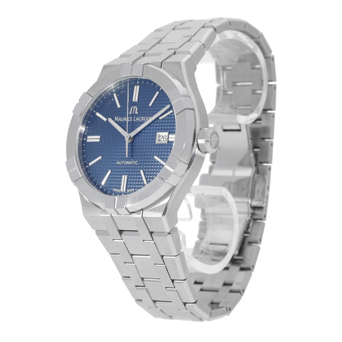  Shop Authentic Maurice Lacroix Aikon Automatic Blue Dial Silver Steel Strap Watch For Men - AI6008-SS002-430-1 - Luxxuri