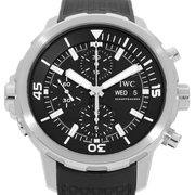  Shop Authentic IWC Aquatimer Chronograph Black Dial Black Leather Strap Watch for Men - IW376803 - Luxxuri