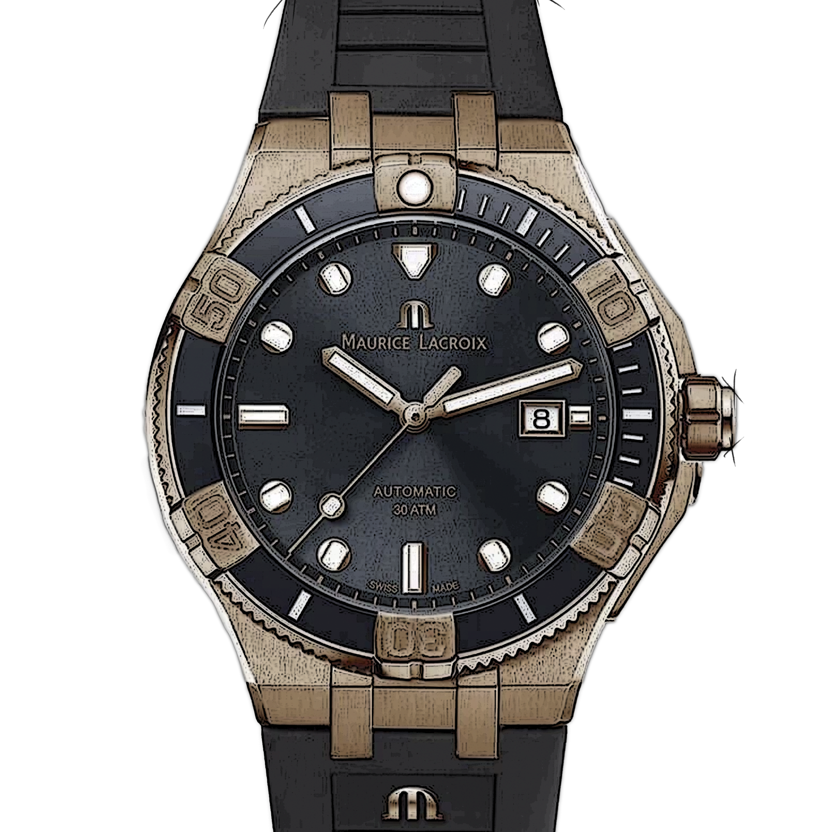  Shop Authentic Maurice Lacroix Aikon Venturer Black Dial Black Rubber Strap Watch For Men - AI6058-BRZ0B-330-2 - Luxxuri