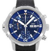 Shop Authentic IWC Aquatimer Automatic Chronograph 44mm Blue Dial Black Rubber Strap Watch for Men - IW376805 - Luxxuri