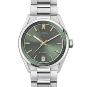  Shop Authentic Tag Heuer Carrera Date Automatic 18K Green Dial Silver Steel Strap Watch for Women - WBN2312.BA0001 - Luxxuri