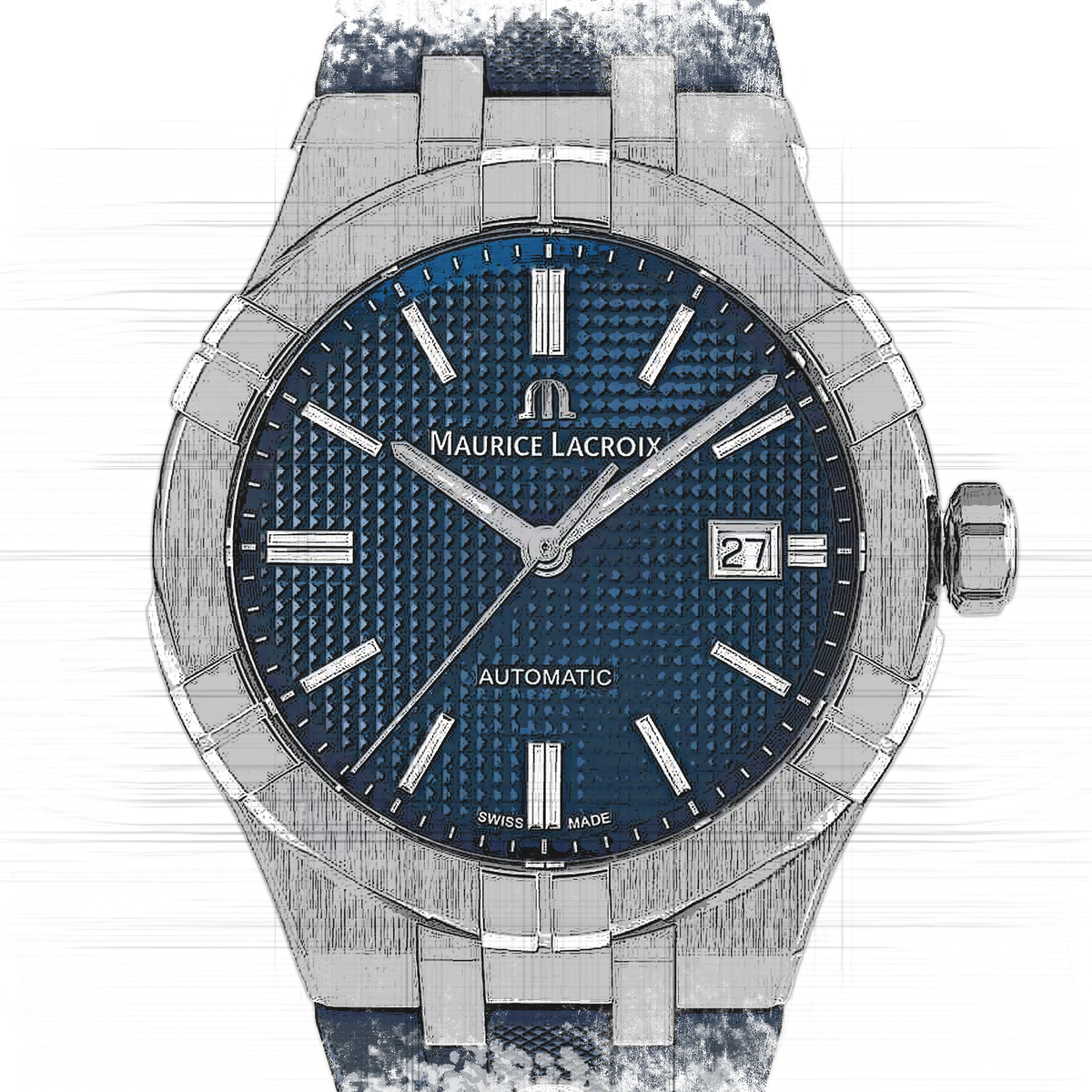  Shop Authentic Maurice Lacroix Aikon Automatic Date Blue Dial Blue Silicone Strap Watch For Men - AI6008-SS000-430-4 - Luxxuri