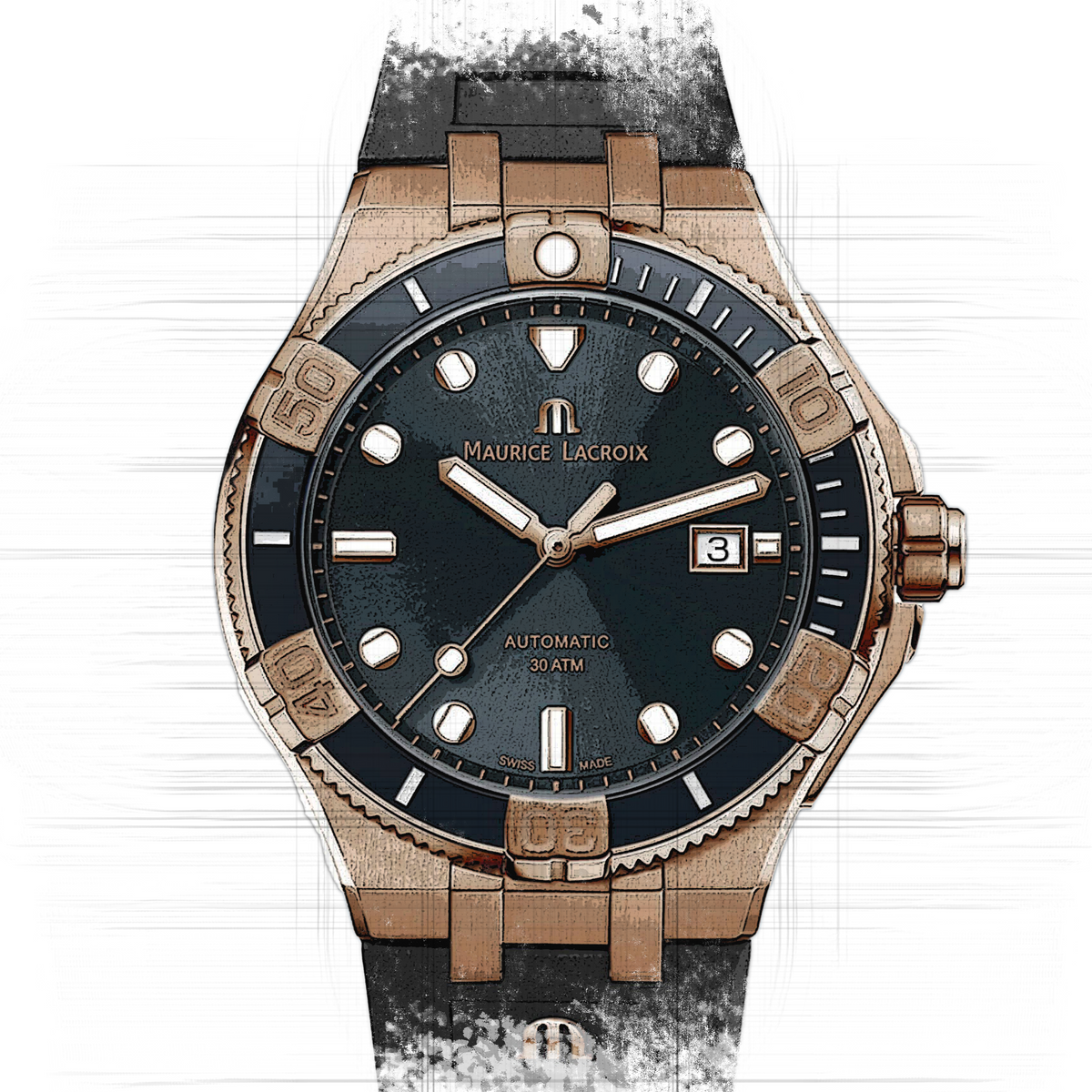  Shop Authentic Maurice Lacroix Aikon Venturer Black Dial Black Rubber Strap Watch For Men - AI6058-BRZ0B-330-2 - Luxxuri