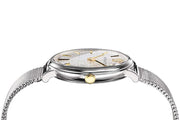  Shop Authentic Versace V-Circle Quartz Silver Dial Silver Mesh Strap Watch for Women - VBP050017 - Luxxuri