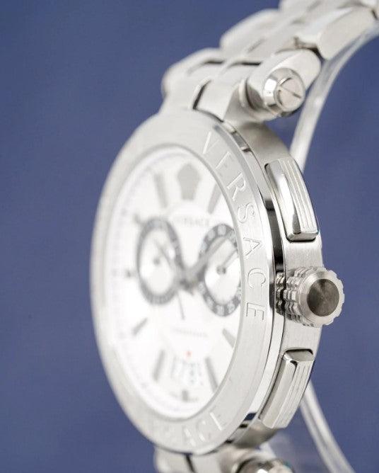  Shop Authentic Versace Aion Chronograph White Dial Silver Steel Strap Watch for Men - VBR040017 - Luxxuri