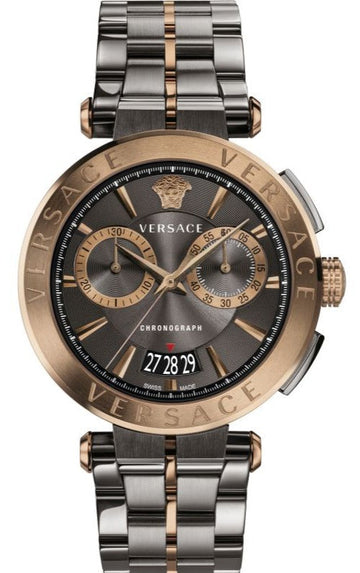  Shop Authentic Versace Aion Chronograph Black Dial Grey Steel Strap Watch for Men  - VBR050017 - Luxxuri