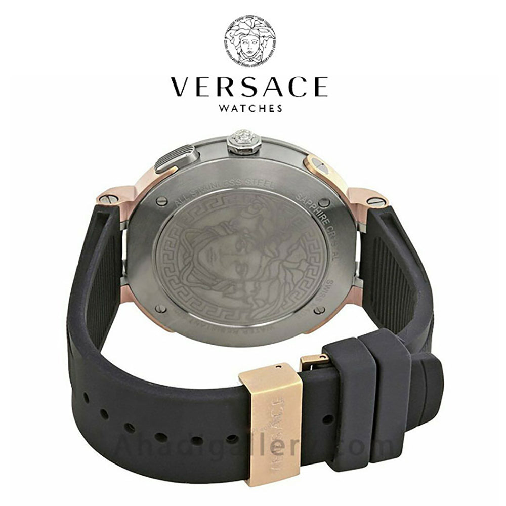  Shop Authentic Versace V Extreme Chronograph Brown Tone Dial Black Rubber Strap Watch for Men - VCN030017 - Luxxuri
