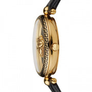  Shop Authentic Versace Palazzo Empire Black Dial Black Leather Strap Watch for Women - VCO020017 - Luxxuri