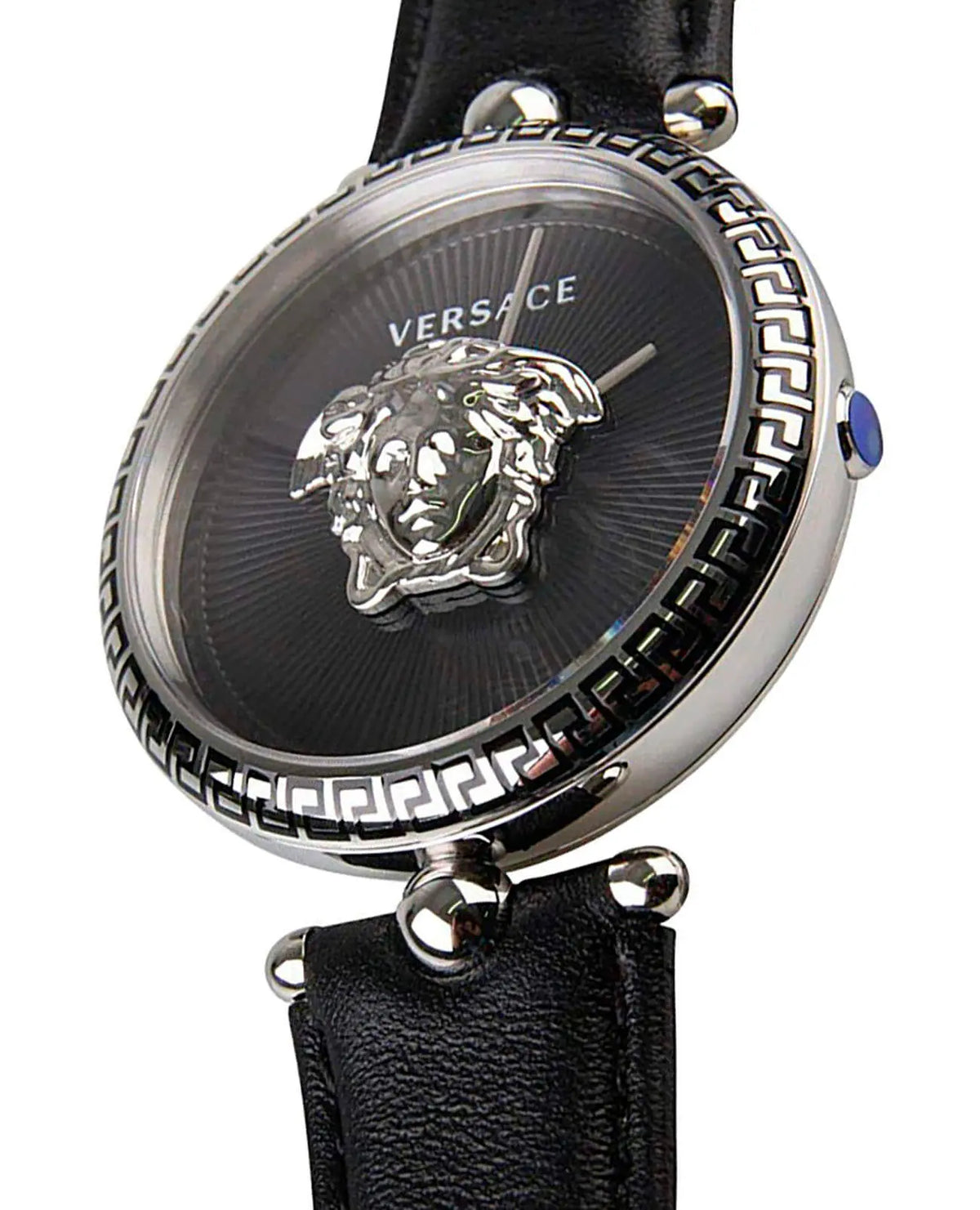  Shop Authentic Versace Palazzo Empire Black Dial Black Leather Strap Watch for Women - VCO060017 - Luxxuri