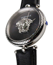  Shop Authentic Versace Palazzo Empire Black Dial Black Leather Strap Watch for Women - VCO060017 - Luxxuri