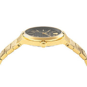 Shop Authentic Versace V-Auria Quartz Black Dial Gold Steel Strap Watch for Men - VE0F00525 - Luxxuri
