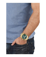  Shop Authentic Versace V-Ray Chronograph Quartz Green Dial Gold Steel Strap Watch For Men - VE2I00621 - Luxxuri