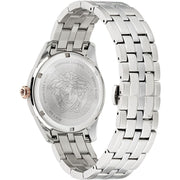  Shop Authentic Versace Greca Time Quartz Black Dial Silver Steel Strap Watch For Men - VE3K00322 - Luxxuri